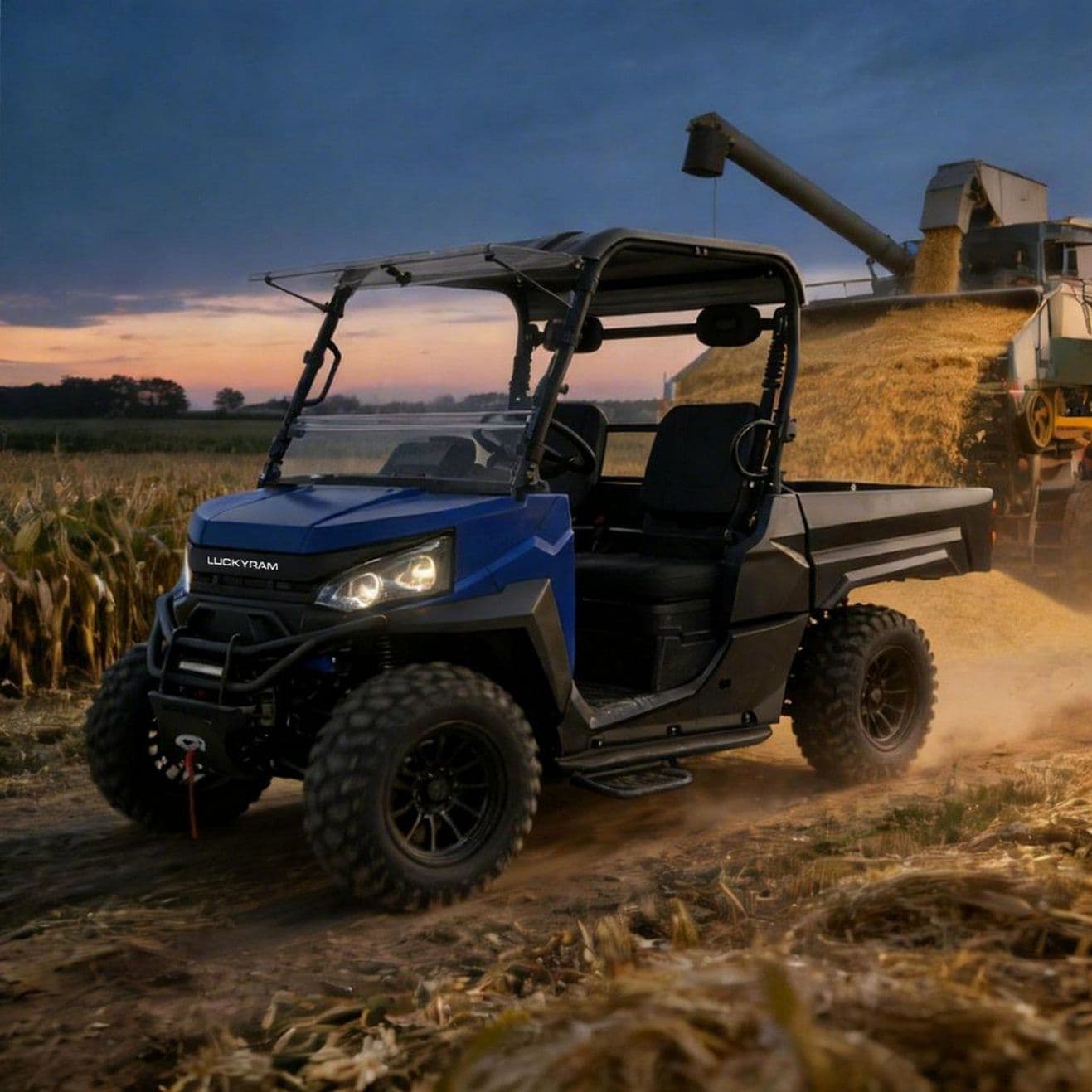 4WD Electric UTV 14 Inch Tires 1000kg Towing for Property Sustentacionem